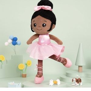 Soft Baby Doll Plush Toy, African American Doll Ballerina Doll for Girls